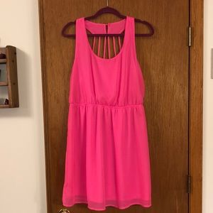 Bright pink mini/midi dress